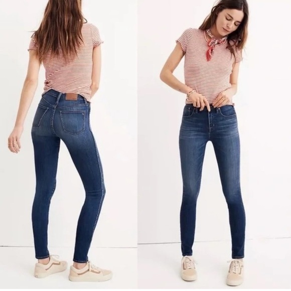 Madewell 10” High-Rise Skinny Raw Hem Danny Jeans - Medium Wash - Picture 1 of 7